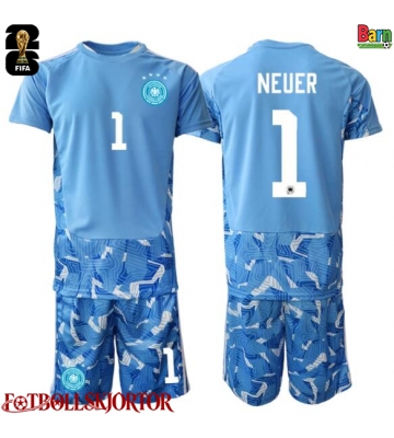 Tyskland Manuel Neuer #1 Målvakt Borta Kläder Barn VM 2026 Kortärmad (+ Korta byxor)